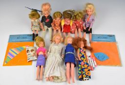 Ten Palitoy Tressy family dolls including Toots and Mary Make-Up together with a range of vintage