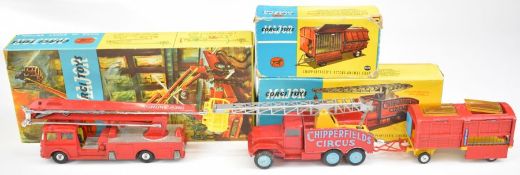 Three Corgi Major Toys diecast model trucks comprising Simon Snorkel Fire Engine 1127,