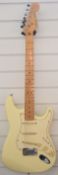 Fender Stratocaster vintage electric guitar with cream body, serial number E459061, circa mid 1980s