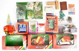 Britains Floral Miniature Garden accessories to include wishing well, benches, flower beds and