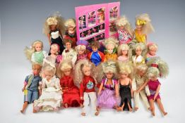 Twenty-one early Hasbro Sindy dolls to include Superstar Sindy, Ice Dancer, Pretty Girl, City Girl
