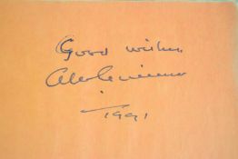Autograph book, signatures include the actors Alec Guinness, Timothy West, Reece Dinsdale, Gareth