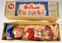 Pelham Puppets Enid Blyton 'Noddy' puppet with red/white clothing and blue hat with bell, in