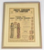 Two United Kingdom Tea Company advertising prints, one naming three of the directors as being from