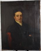 19th century oil on canvas portrait of a gentleman, 55 x 45cm