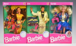 Three Mattel Barbie dolls from the Sea Holiday Collection comprising Barbie 5471, Ken 5474 and Midge