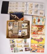 Cigarette cards in an album and loose including Cavanders, Army Club, Glorious Britain, coloured