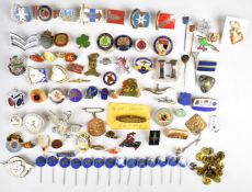 Medallions and enamel badges including Coronation Scott, 1962 Australia World Power Conference,