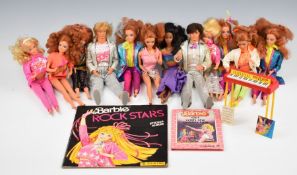 Twelve Mattel Barbie dolls from the 'Rock Stars' and 'Rockers' collections, with clothing and