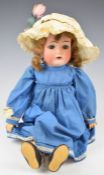 Simon & Halbig bisque headed doll marked K*R 403 Germany to neck, with open mouth, blue weighted