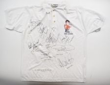Terry Jenkins darts shirt signed by eight players including James Wade, Peter Manley, Raymond Van