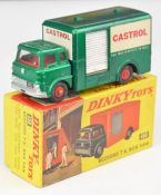 Dinky Toys diecast model Bedford T.K. Box Van with green body, red interior / hubs, white shutter