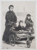Sir John Everett Millais Bt PRA, (1829-1896 Pre-Raphaelite painter) original etching 'Going to the
