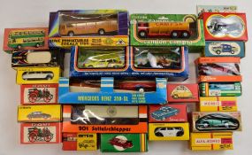 Twenty three European diecast model cars, mostly 1960's & 70's, manufacturers include Metosul, Joal,