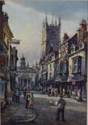 George Ayling (1887-1960), watercolour Ludlow, Shropshire townscape, signed lower left, 40 x 28cm,