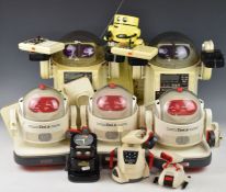 A collection of 1980's Tomy Robots comprising 2 Omnibots, 3 Omni Jr. and 4 various smaller robots to
