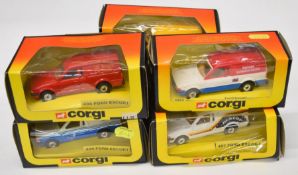 Seven 1970's diecast model Ford Escort vans to include Dunlop 497, British Gas 498 and Radio Rentals