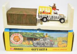Corgi Toys diecast model Lions of Longleat Gift Set 8 with keeper, pride of lions and meat, in