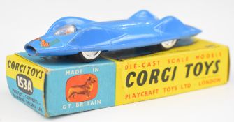 Corgi Toys diecast model Proteus-Campbell 'Bluebird' Record Car with blue body, white driver, silver