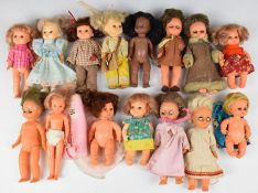 Fifteen Amanda Jane dolls and a selection of original clothing, average doll height 17cm.