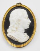 James Tassie Georgian hardstone cameo portrait of Lord Byron, George Gordon, signed, titled and