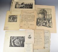 Watercolours, etchings, further prints and ephemera including Islamic or similar architectural