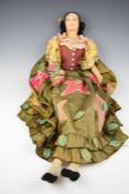An oversized cloth doll of a Spanish lady possibly Norah Wellings, height 93cm.