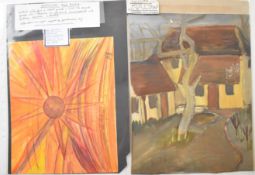 Manner of Natalia Goncharova (Russian/French, 1881-1962), Rayonist study, initialled Ng lower right,