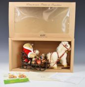 Steiff Father Christmas Teddy Bear with Pony Sledge, limited edition 1381 of 4000, 35cm long, in
