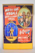 Mott the Hoople Rock and Roll Circus poster 1972. Formerly the property of Terence Dale Griffin (