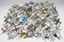 Over one hundred mostly military diecast model jets and aeroplanes, manufacturers include Dinky,