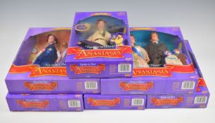 Six Galoob Anastasia dolls to include Anastasia 23006, Dimitri 23002 and Anya 23000, all in original