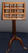 Regency or 19thC mahogany double sided adjustable height music stand, 48 x 43 x minimum height