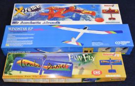Three model aircraft kits to suit radio control, to include Thunder Tiger Windstar EP, wingspan
