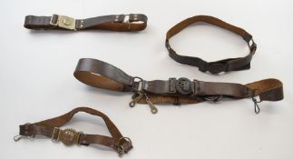 Five vintage Boy Scout and Girl Guides leather belts