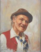 Italian school oil on canvas portrait of a man, indistinctly signed possibly Baltila lower left,