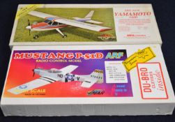 Two sport scale radio controlled aeroplane model kits comprising Yamamoto 1600 wing span 160cm and