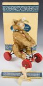 Steiff Record Petsy 1928 replica Teddy bear with brown mohair, blue eyes, stitched features and pull