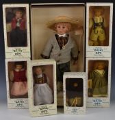 Six Heidi Ott collectors dolls in original boxes together with a Zapf Creation Designer Collection