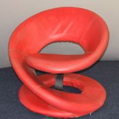 Louis Durot style orange peel spiral mid century retro chair, with label for the PCL Collection