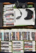 Microsoft Xbox 360 games console in original box with power supply, controller and 100 games to