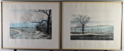 Two George Guest signed limited edition prints, one 'Monumental Landscape', the other 'Tay Row',