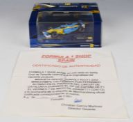 Minichamps 1:43 scale Renault F1 diecast model racing car signed by Fernando Alonso, with