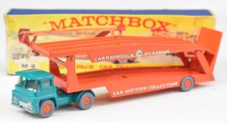 Matchbox Major Pack diecast model Car Transporter with 'Farnborough Measham Car Auction
