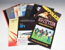 Twelve tour programmes comprising David Bowie (2) with ticket, Gillan with ticket, 10cc with ticket,