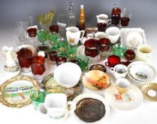 A large collection of ceramics, glass and mementoes from the New Zealand Exhibitions at Christchurch