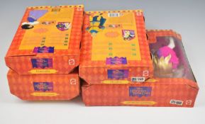 Five Mattel Disney Hunchback of Notre Dame dolls comprising Magic View Quasimodo 15313, Esmeralda