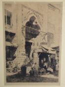 Axel Haig (1835-1921) signed engraving of an Eastern marketplace 'Sharia Azhar', 40 x 26cm, in