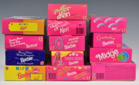 Thirteen Mattel Barbie dolls dating mainly to the 1990's including Naf Naf Midge 10999, Ultra Hair