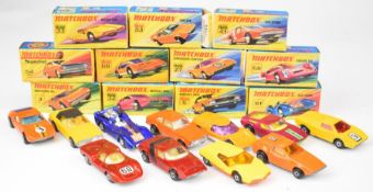 Eleven Matchbox Superfast diecast model cars comprising numbers 3, 6, 27, 32, 33, 41, 53, 54, 61, 66